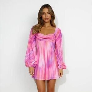 HELLO MOLLY Lava Lamp Satin Mini Dress Small 4